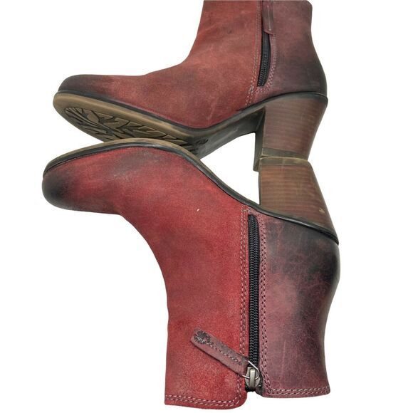 Roan Ankle Booties Womens Lina F858020 Red Burgundy Round Toe Western Size 9.5 - Picture 6 of 12